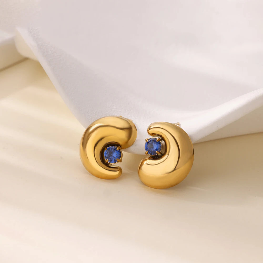 Zircon Chunky Earrings