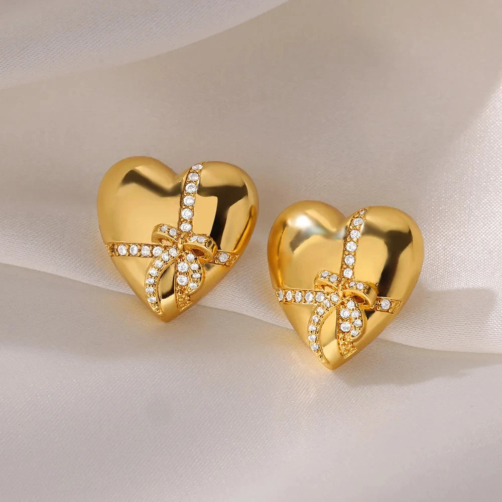 Bowknot Heart Earrings