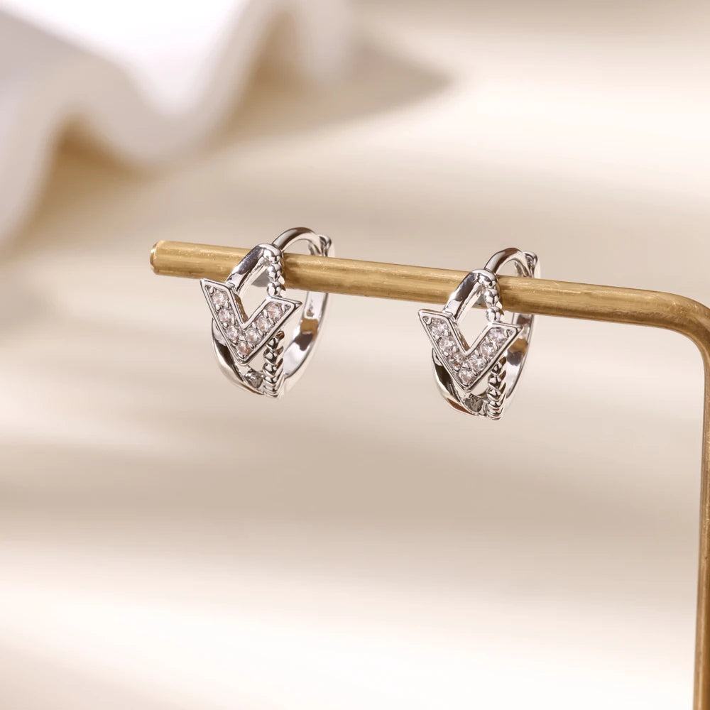 V-Shaped Hoop Earrings