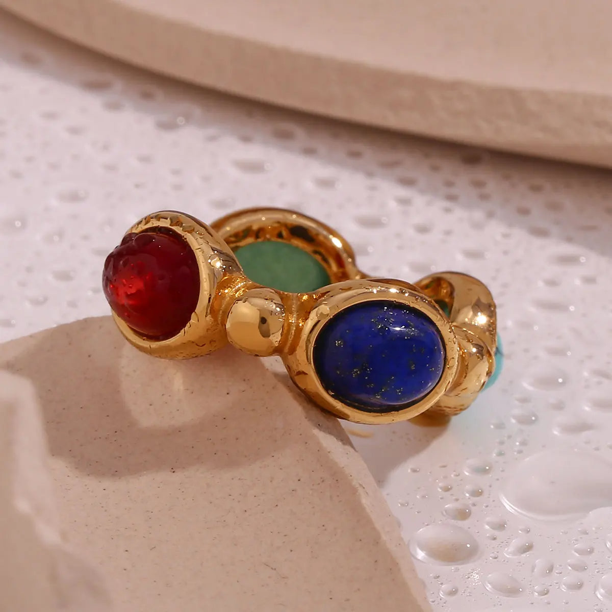 4 Color Stone Ring