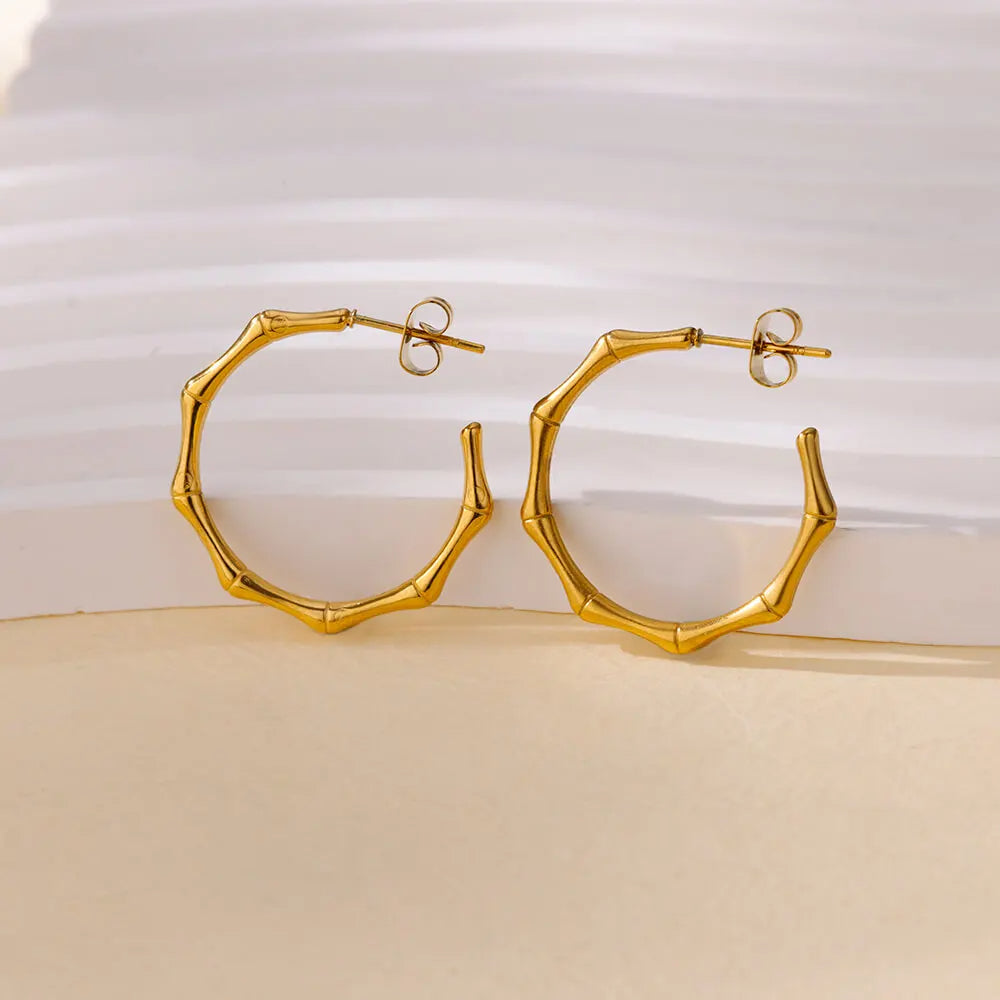 Bamboo Hoop Earrings