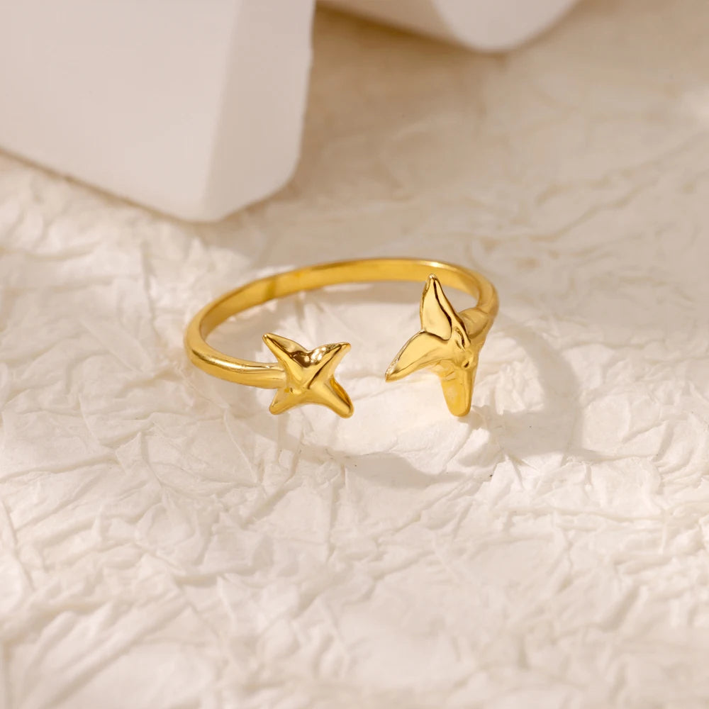 Cute Open Star Ring