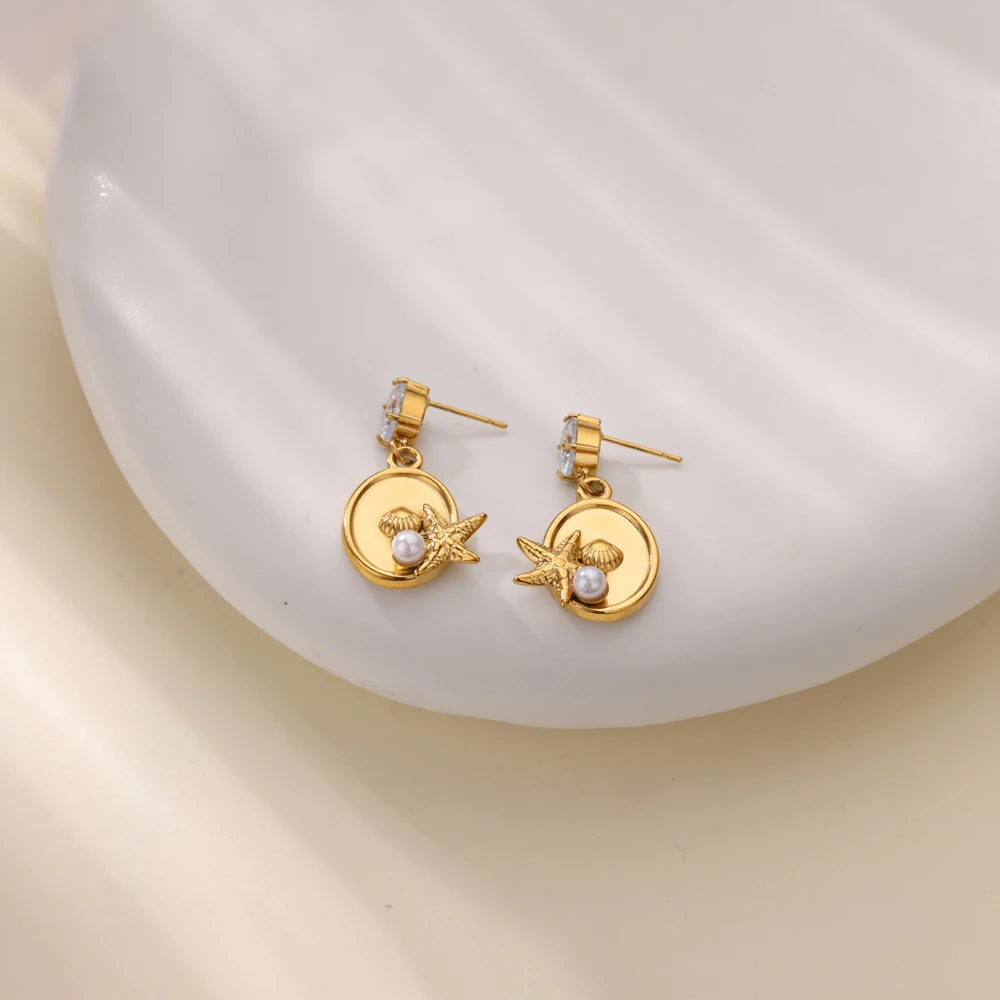 Starfish Shell Earrings