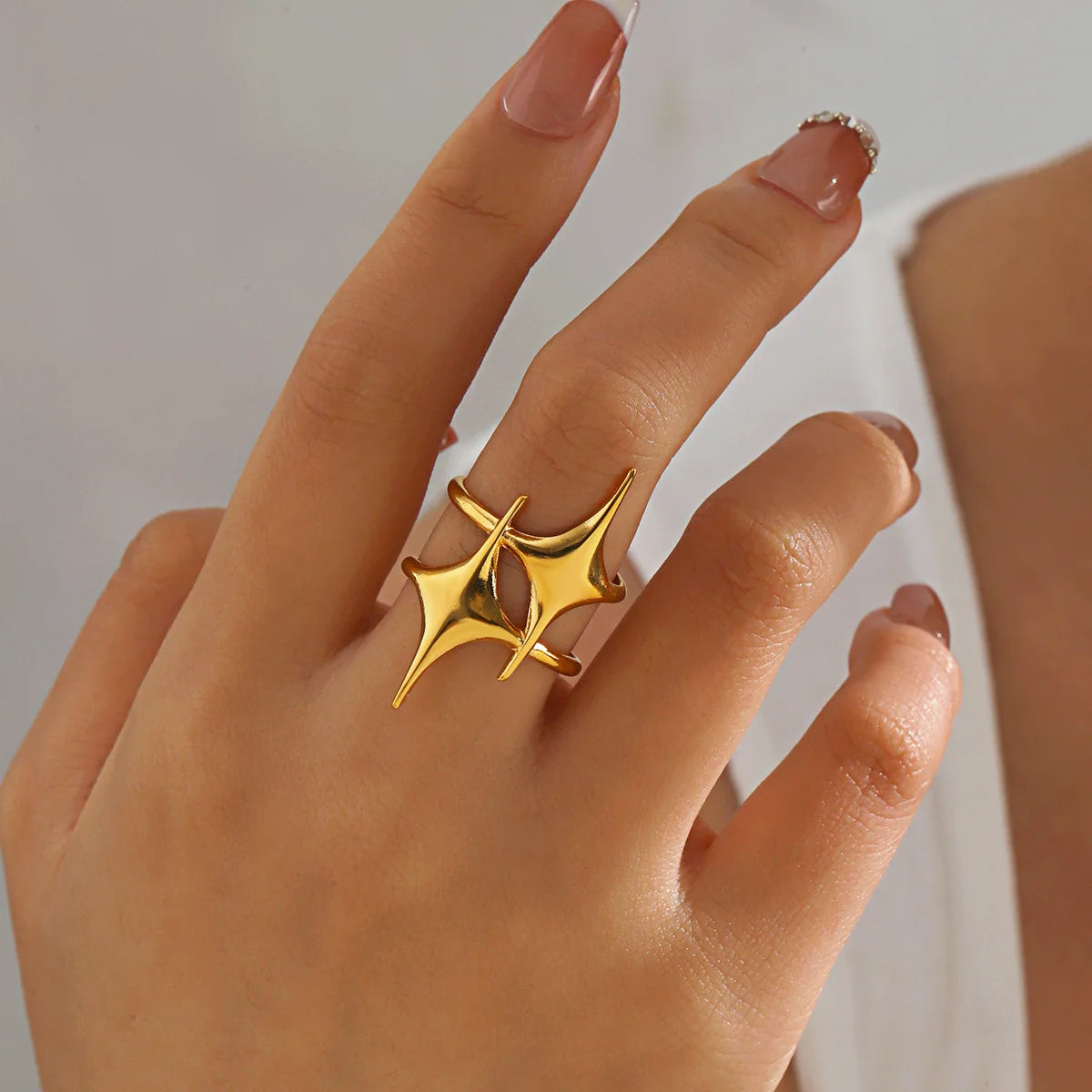 Cross Star Open Ring