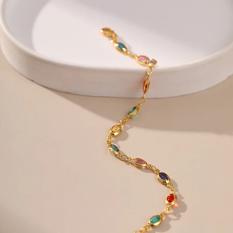 Colorful Oval Beads Bracelet