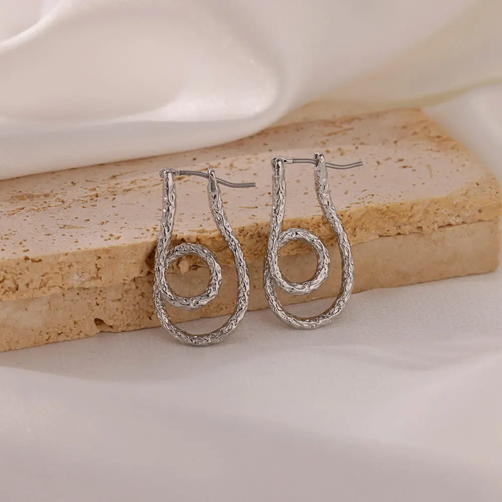 Curved Rope Stud Earrings