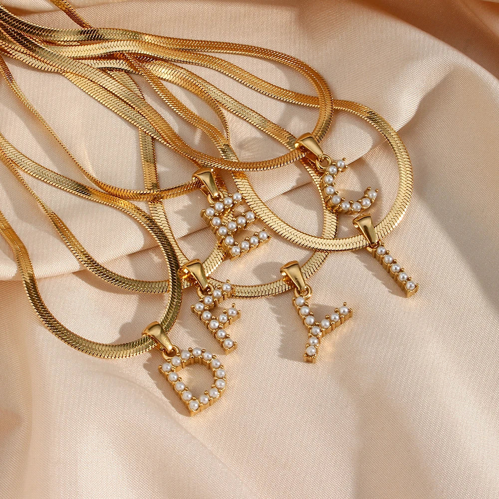 Herringbone Letter Necklace