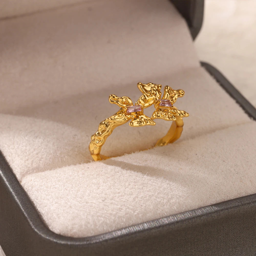 Double Butterfly Ring
