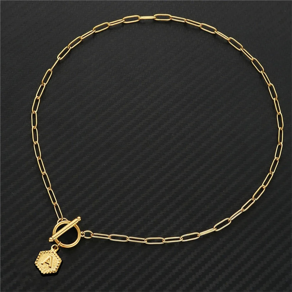 Alphabet Toggle Choker Necklace