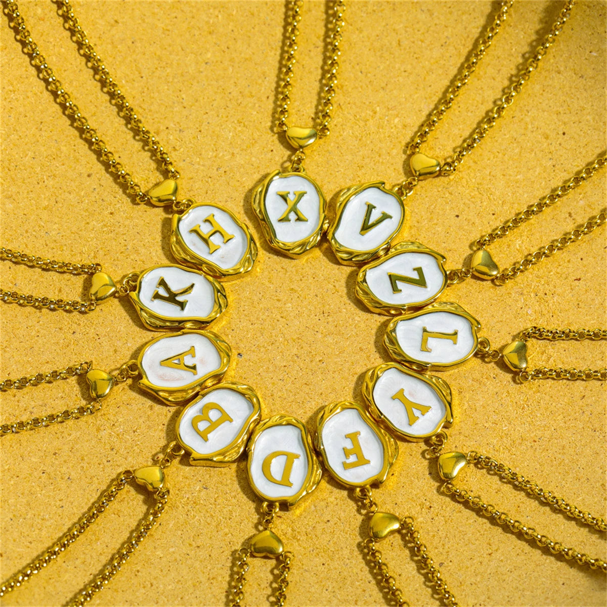 Irregular Dripping Initial Necklace