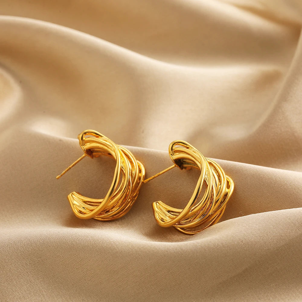 Hollow Hoop Earrings