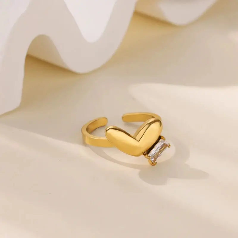 Crystal Heart Ring