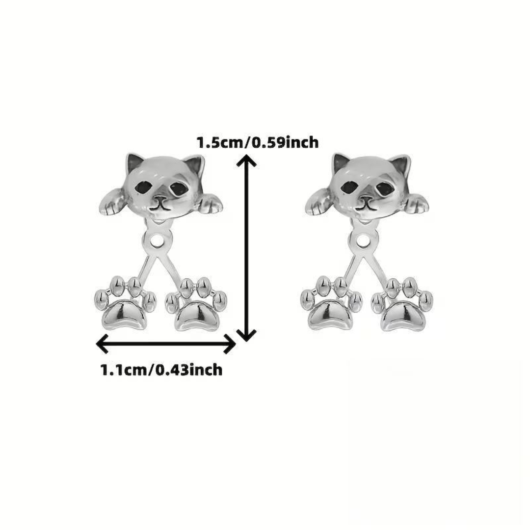 S925 Cat Paw Earrings