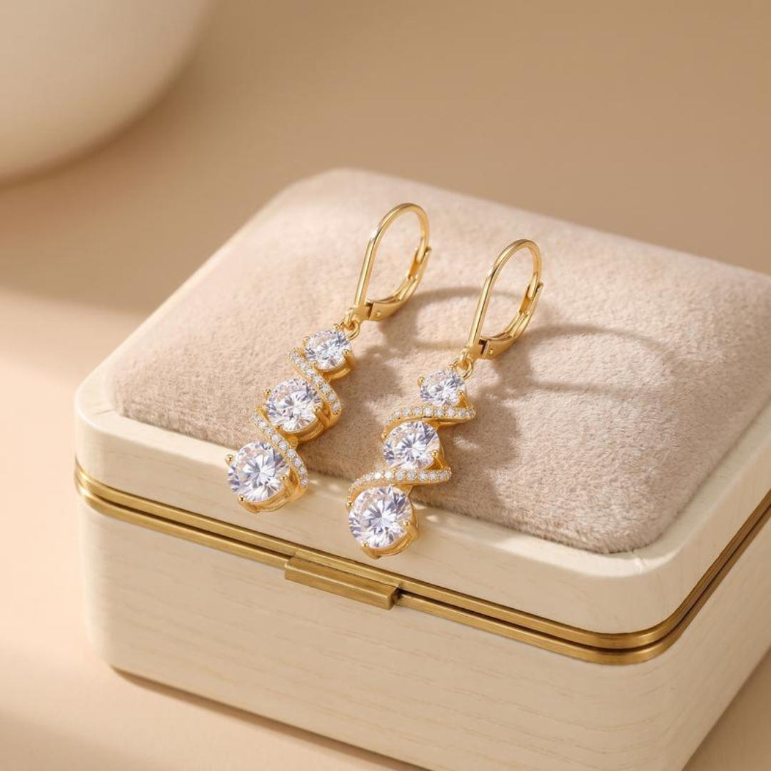 Swirl Stone Dangle Earrings