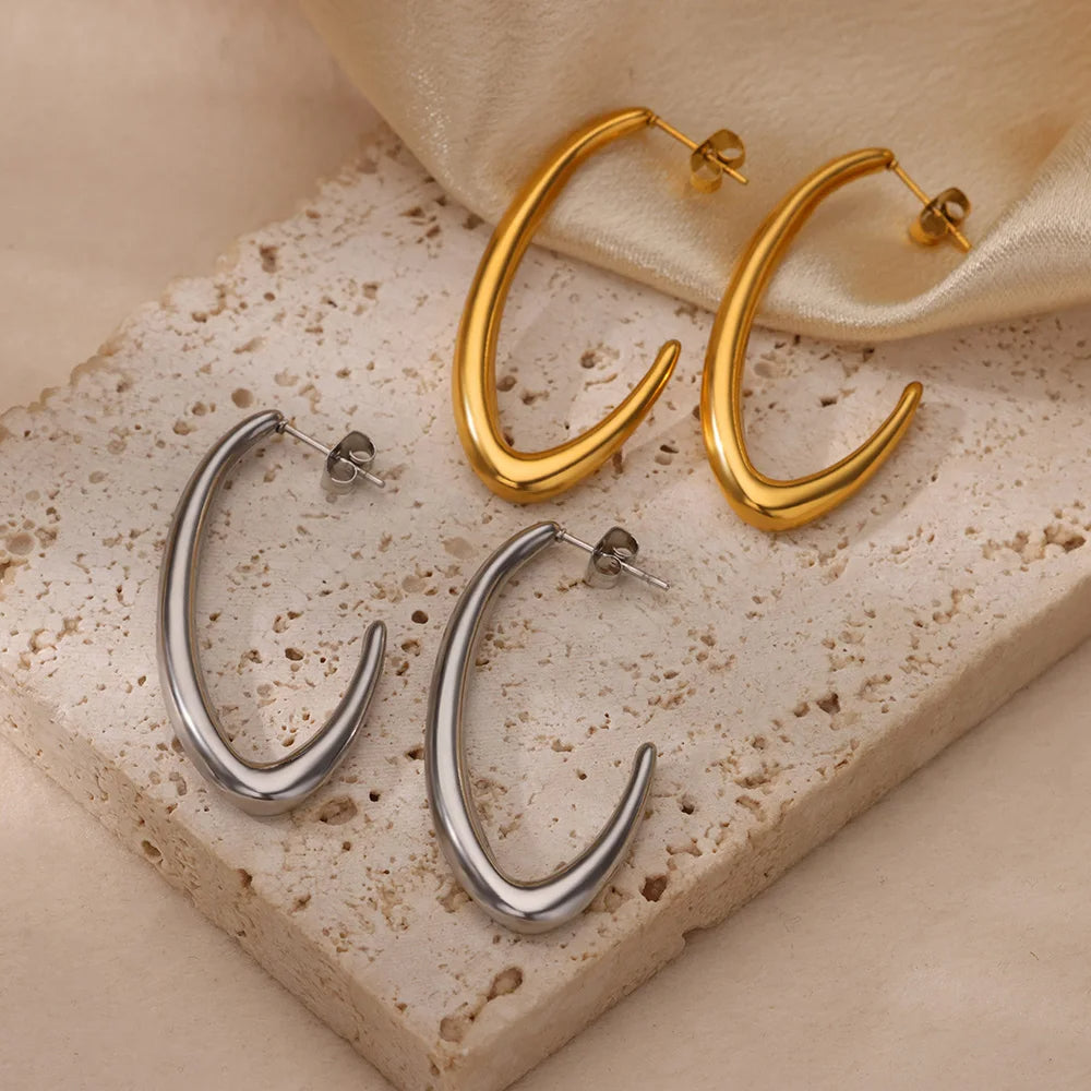 Oval Hoop Earrings