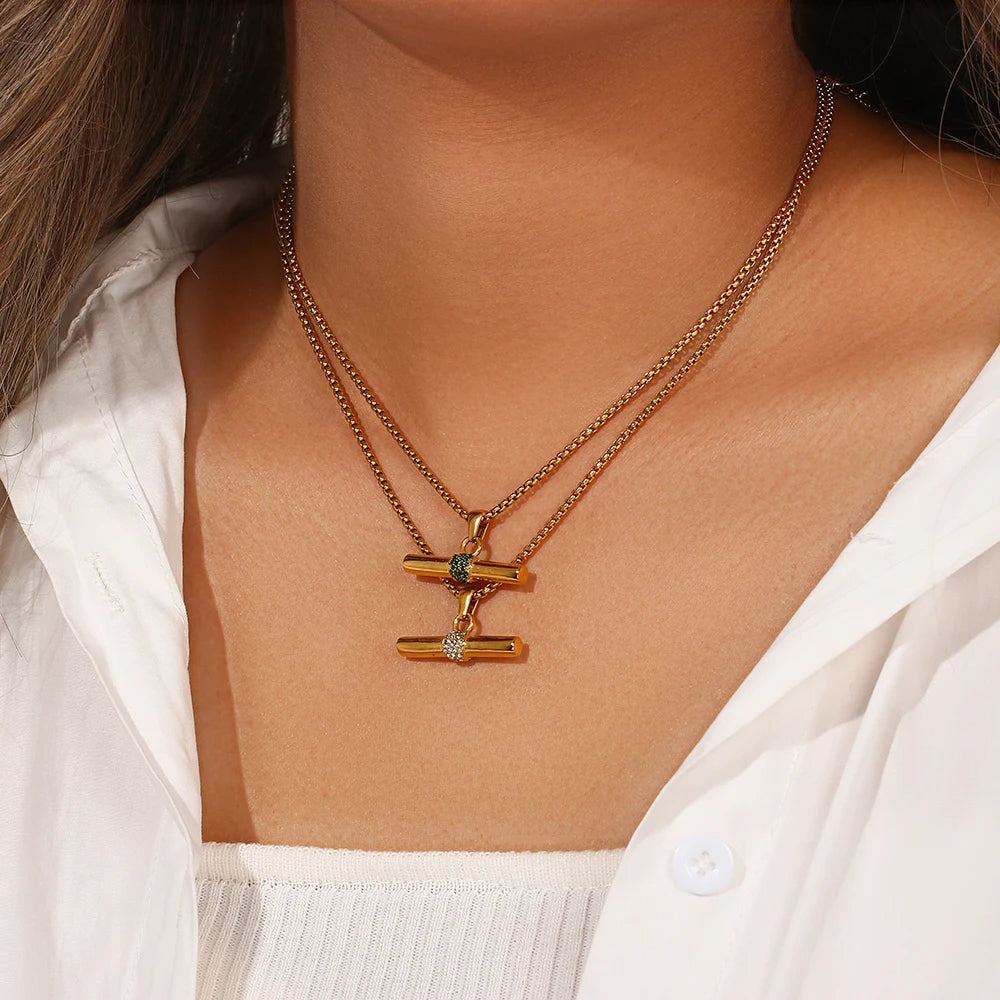 Minimal T-Bar Necklace