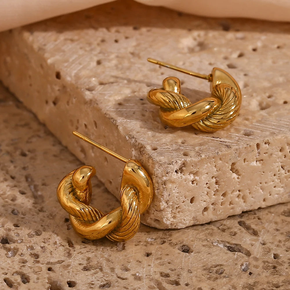 Twisted Chunky Hoop Earrings