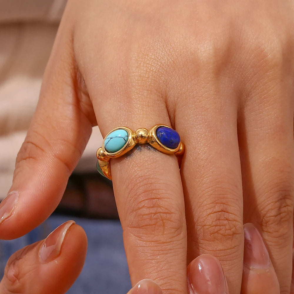4 Color Stone Ring