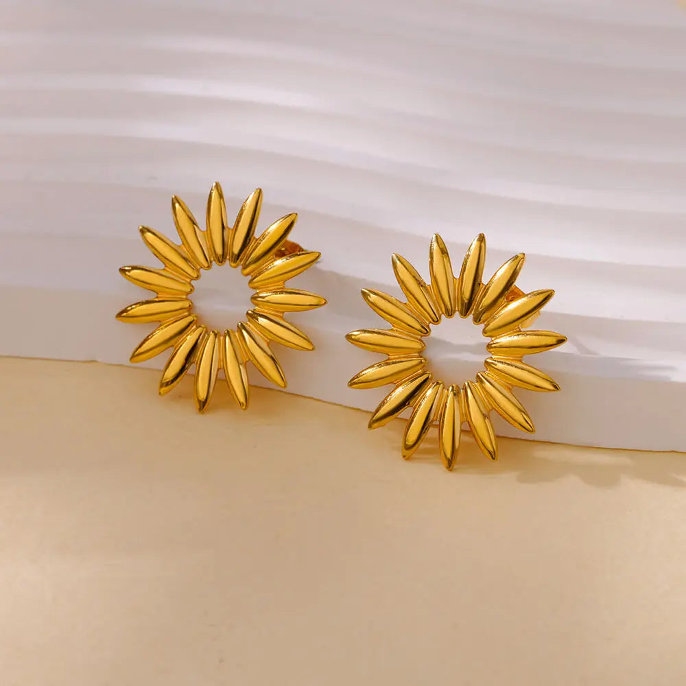 Minimal Sunflower Earrings