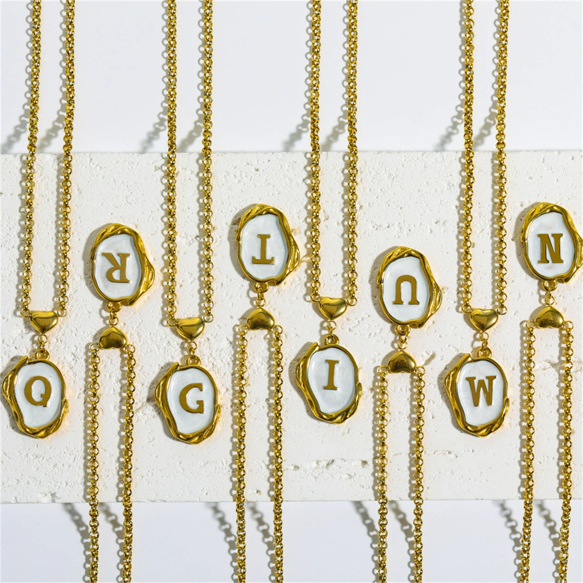 Irregular Dripping Initial Necklace