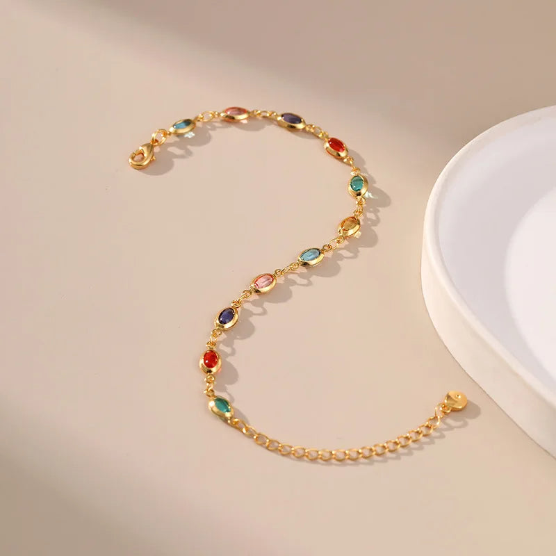 Colorful Oval Beads Bracelet
