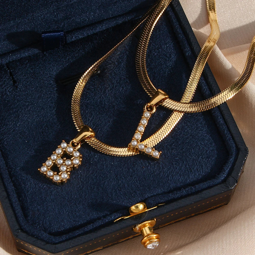 Herringbone Letter Necklace