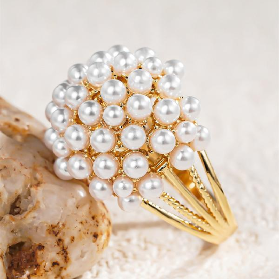 Gold Baroque Pearl Ring