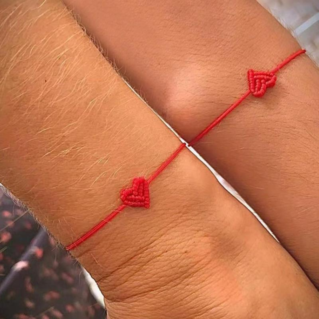 2 PCS Adjustable Woven Heart Bracelet