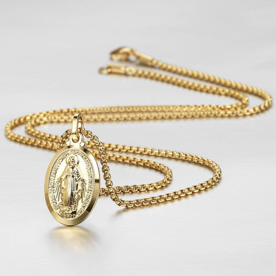 Double Virgin Mary Charm Necklace