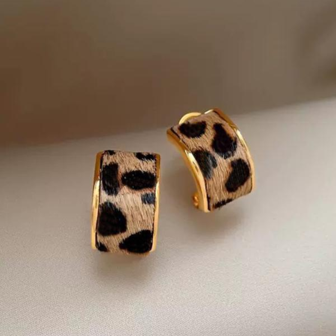 Leopard Print Hoop Earrings