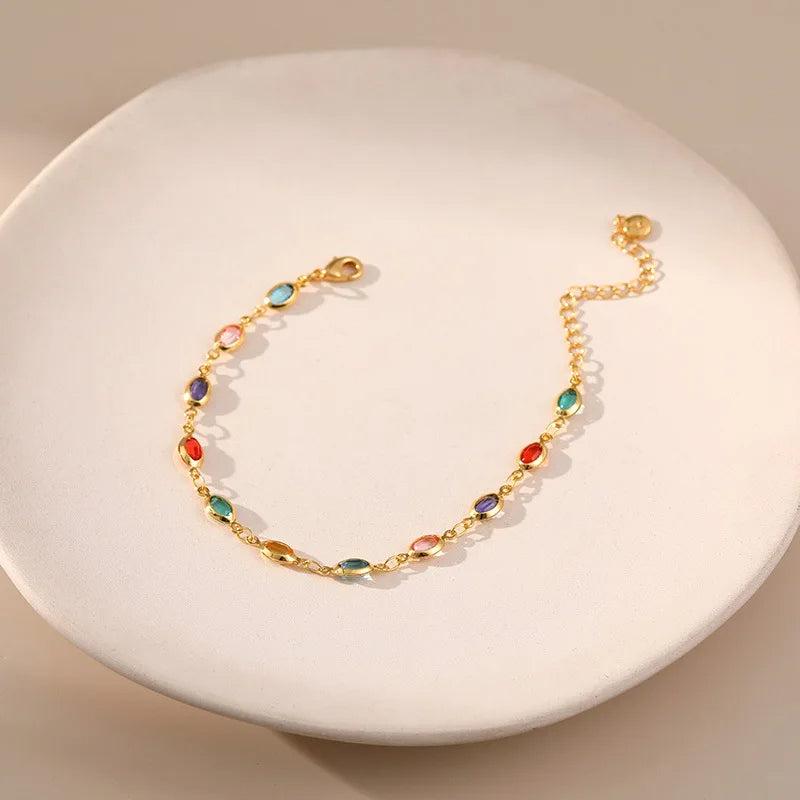 Colorful Oval Beads Bracelet