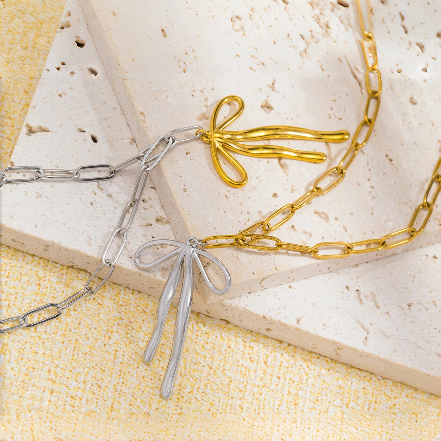 Paperclip Bow Necklace