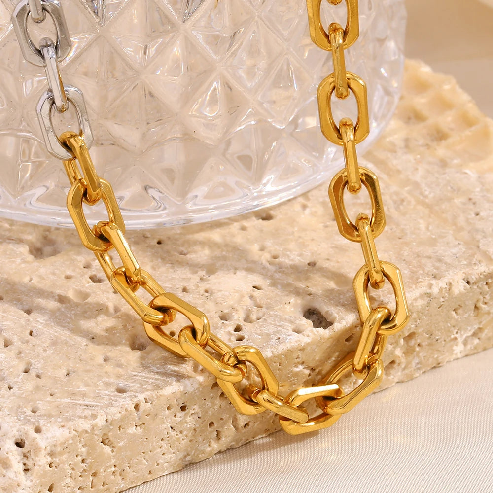 Dual Tone Buckle Necklace