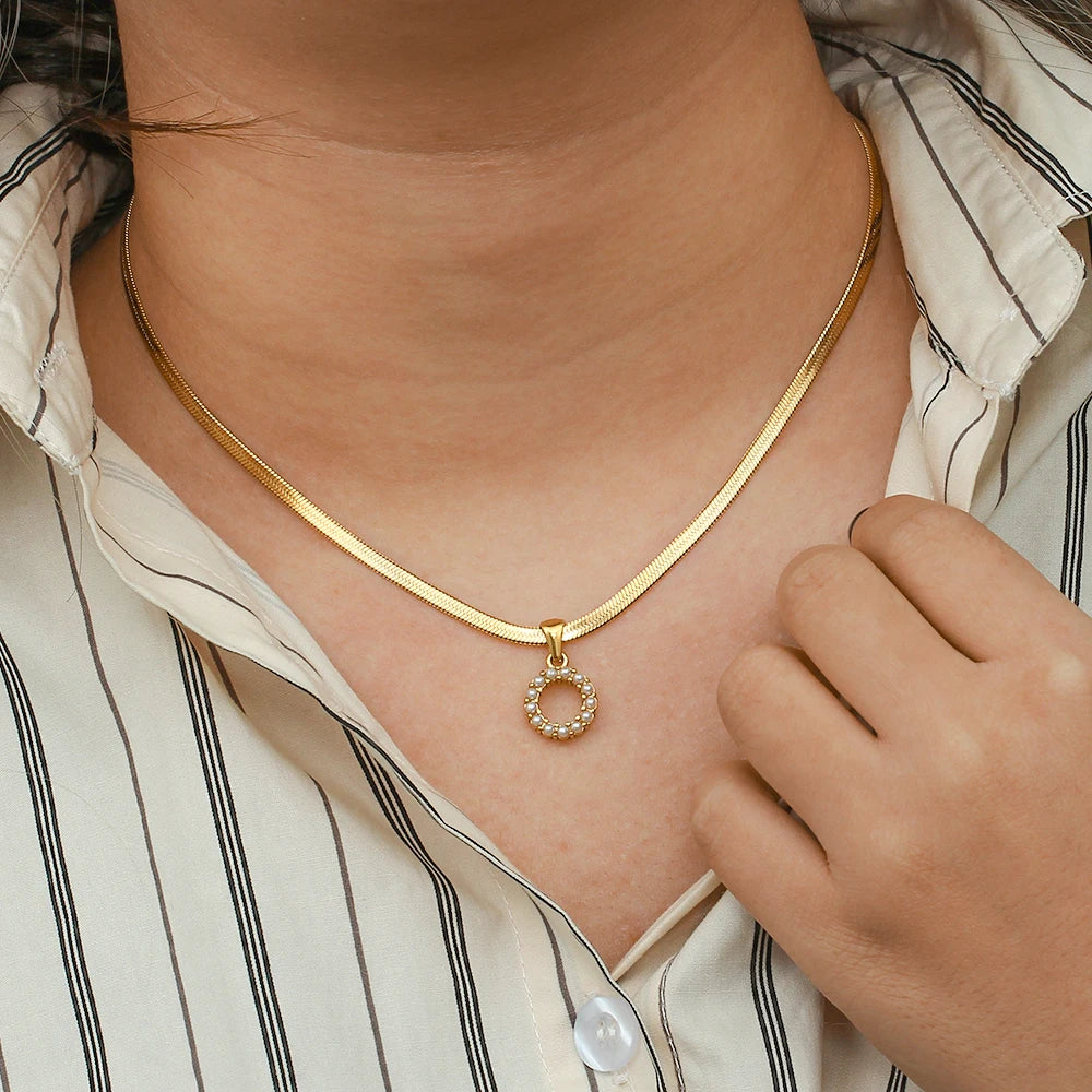Herringbone Letter Necklace