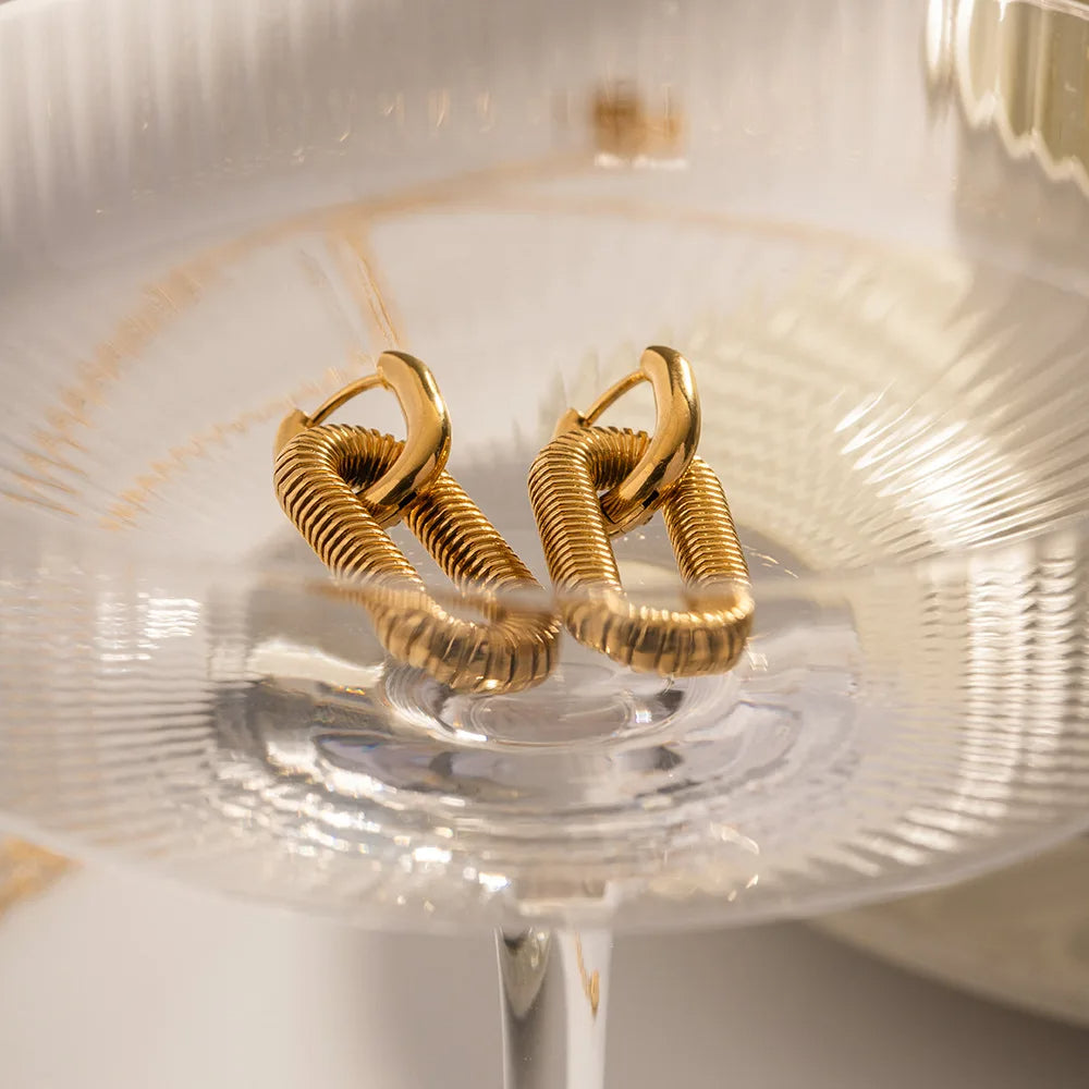 Hollow Buckle Earrings