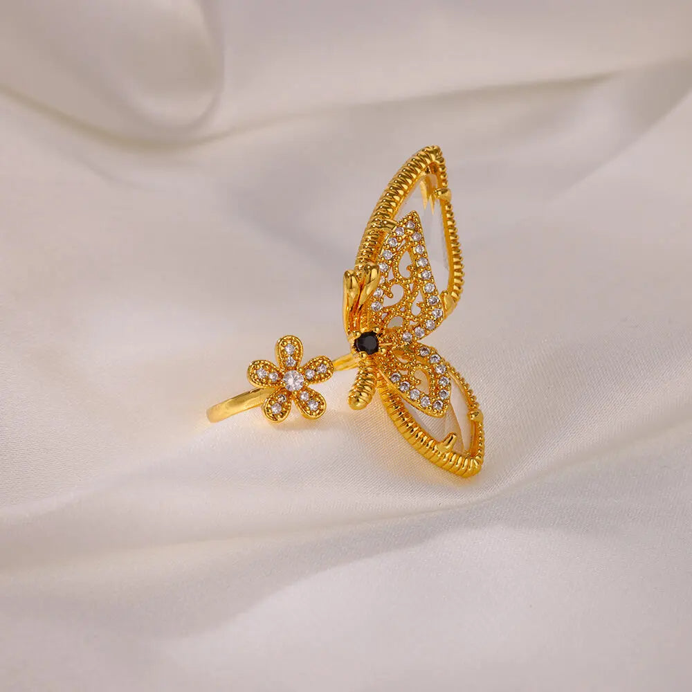 Crystal Butterfly Ring