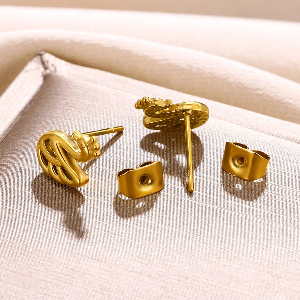 Swan Stud Earrings