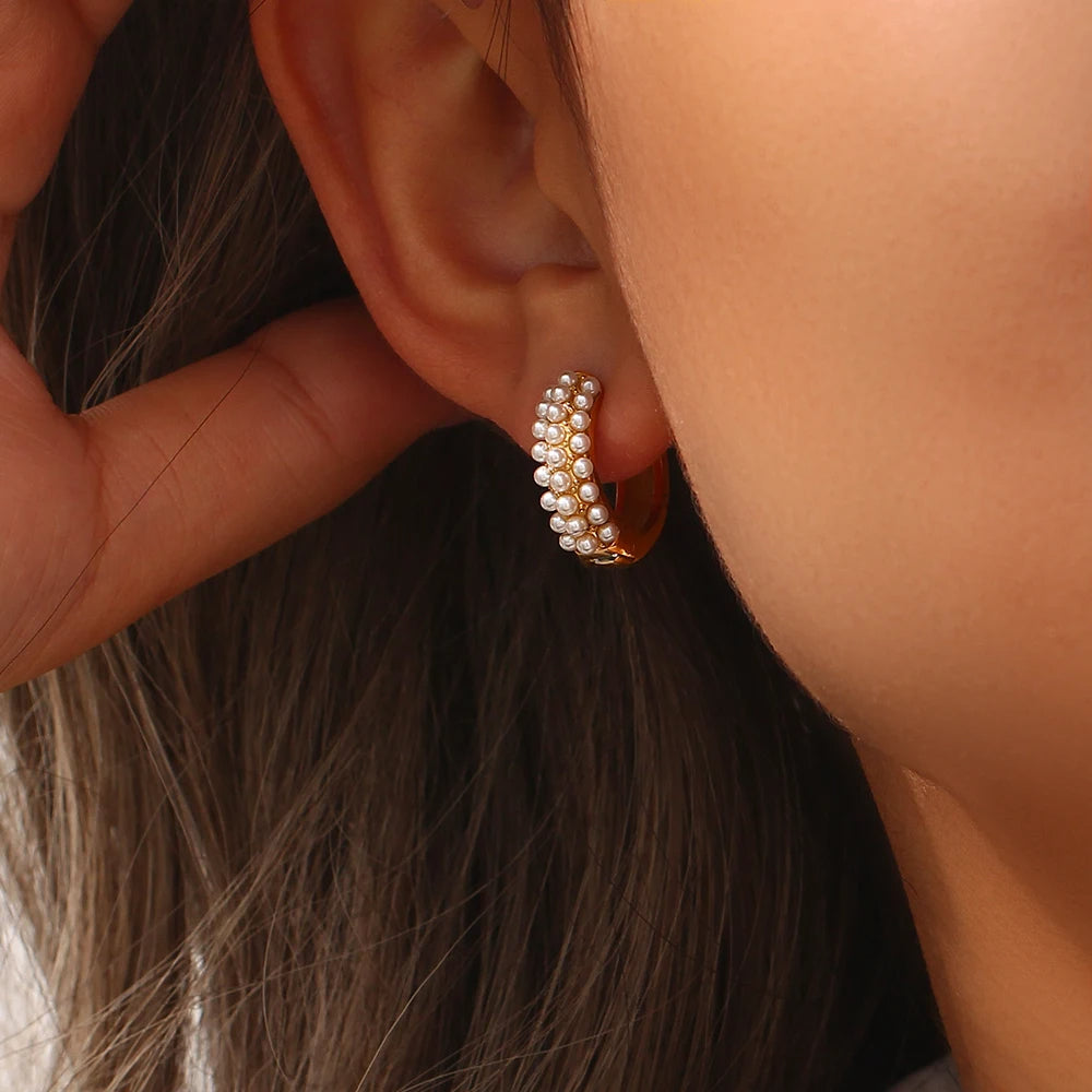 Gold Plated Pearl Earrings