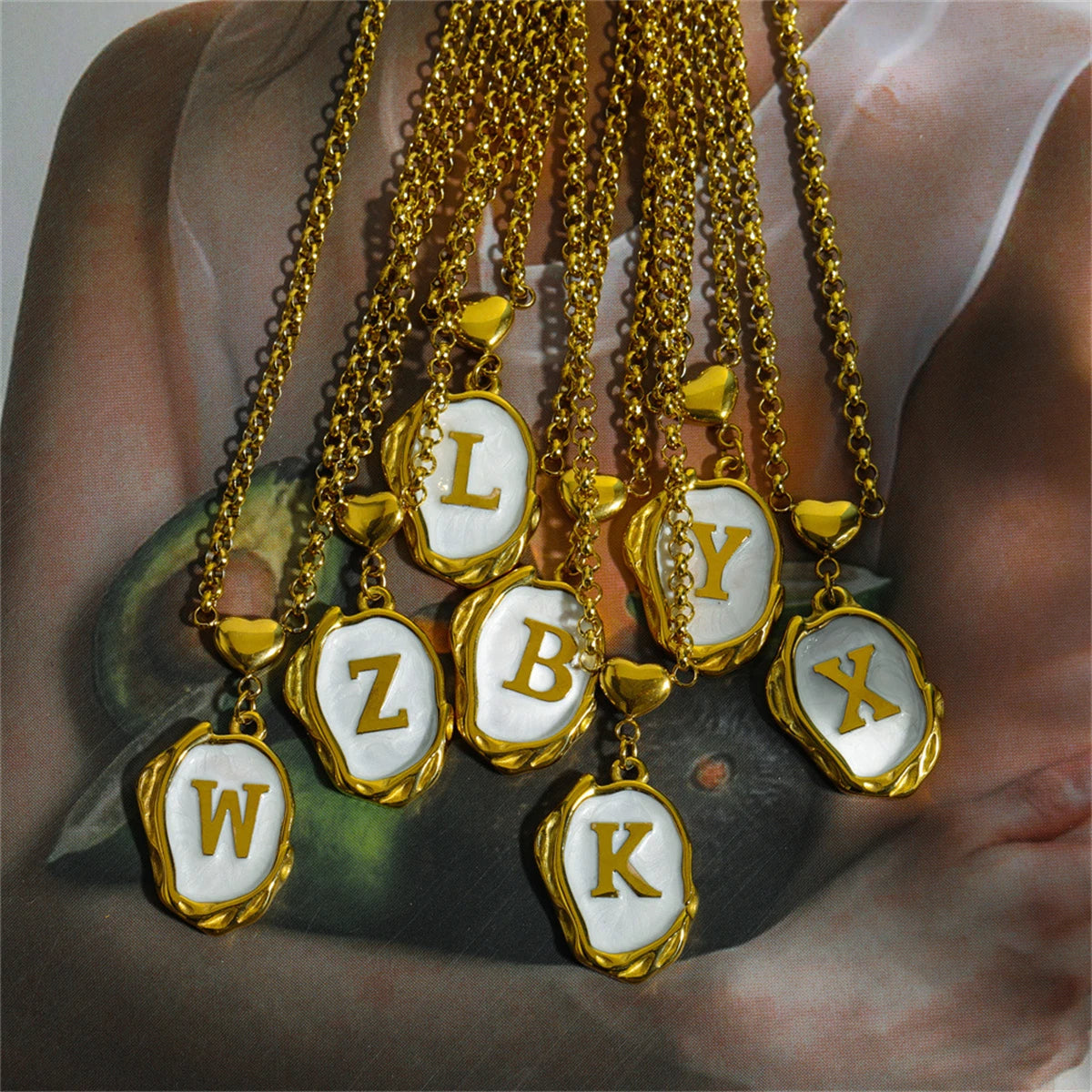 Irregular Dripping Initial Necklace