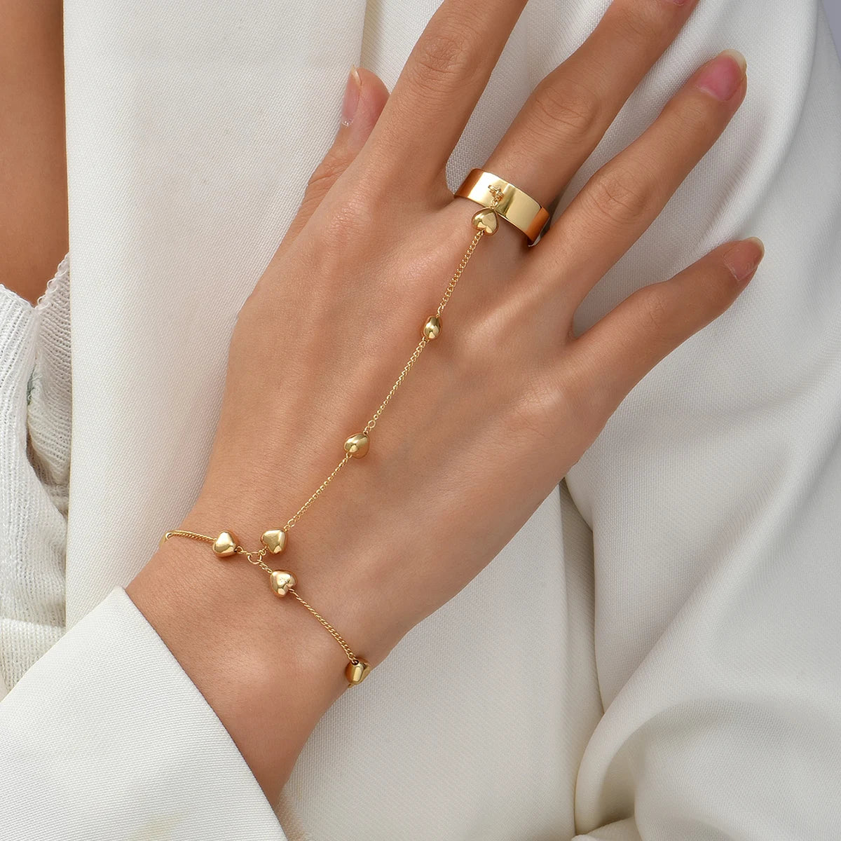 Dainty Heart Hand Bracelet
