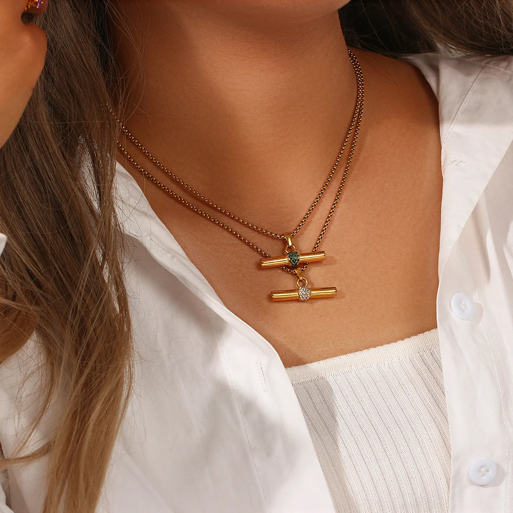 Minimal T-Bar Necklace