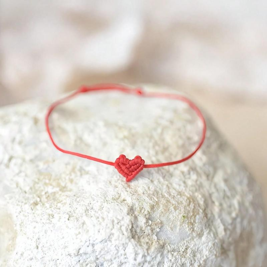 2 PCS Adjustable Woven Heart Bracelet