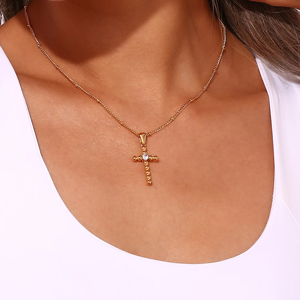 Beaded Cross Necklace