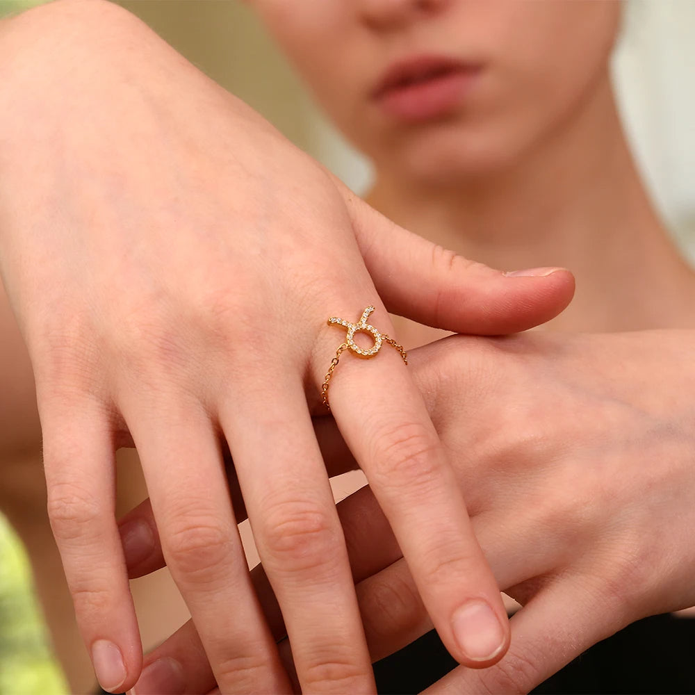 Adjustable Zodiac Sign Ring