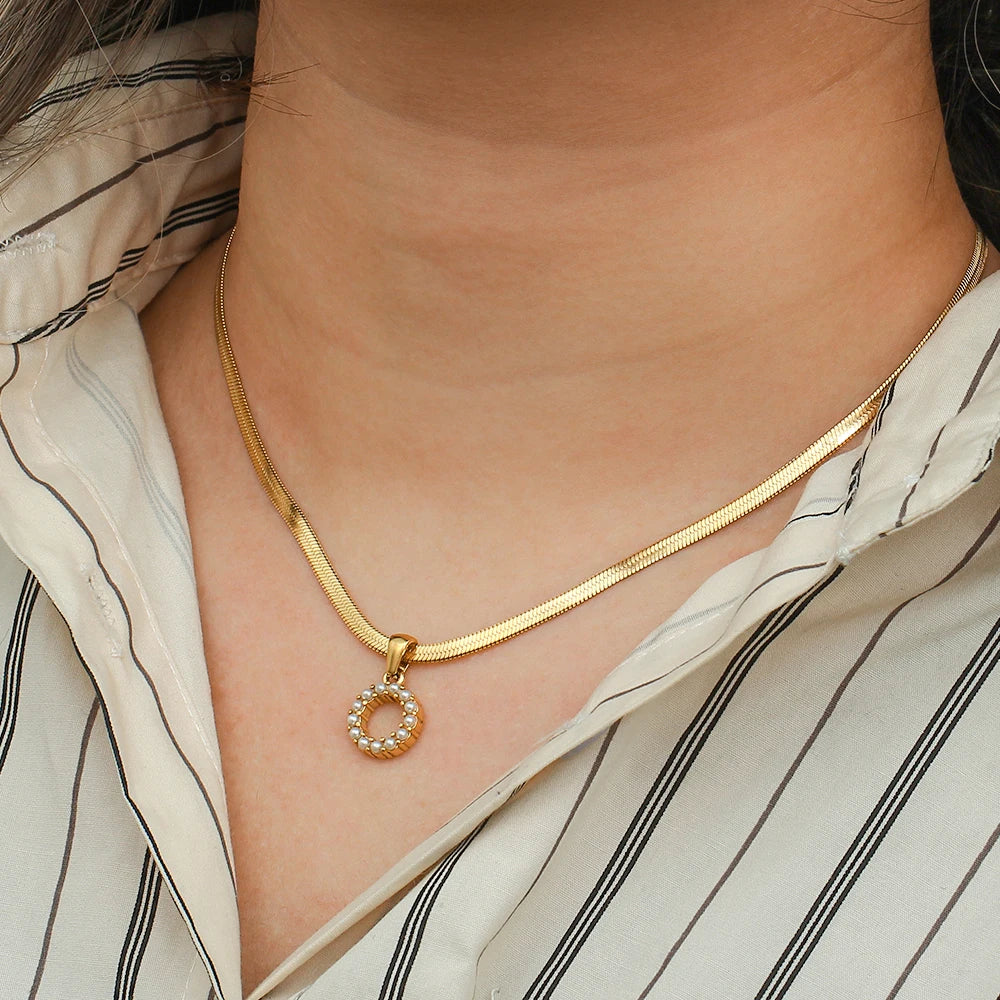 Herringbone Letter Necklace