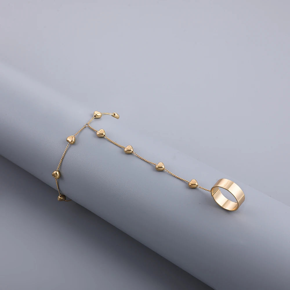 Dainty Heart Hand Bracelet