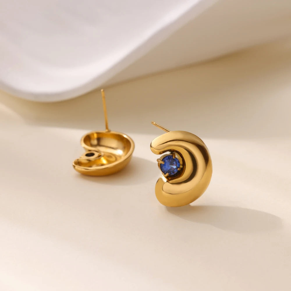 Zircon Chunky Earrings