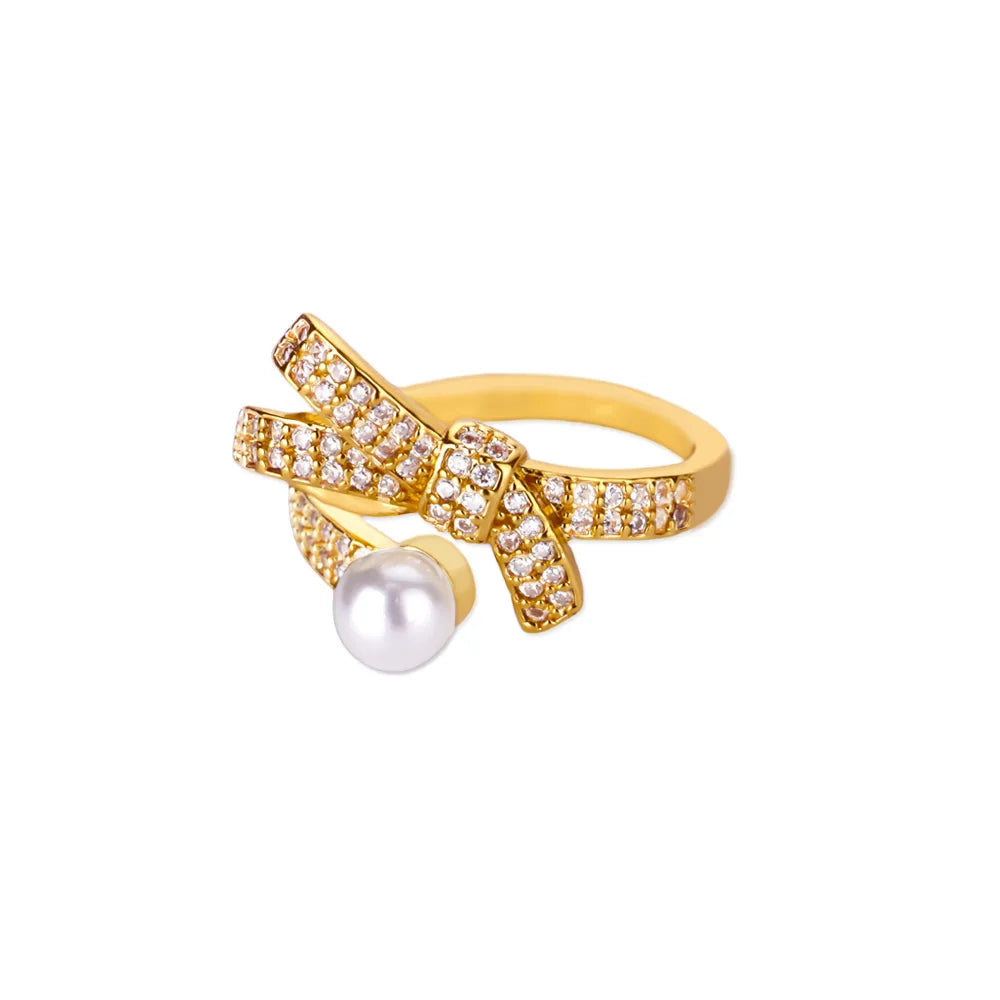 Zirconia Bowknot Ring