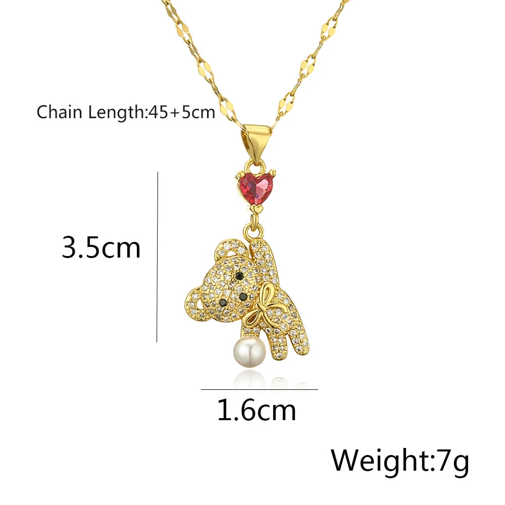 Bear Heart Necklace