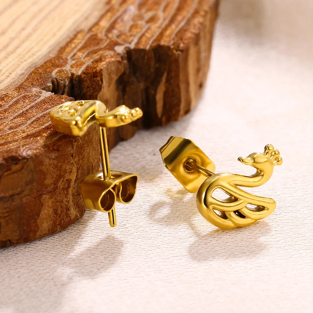 Swan Stud Earrings